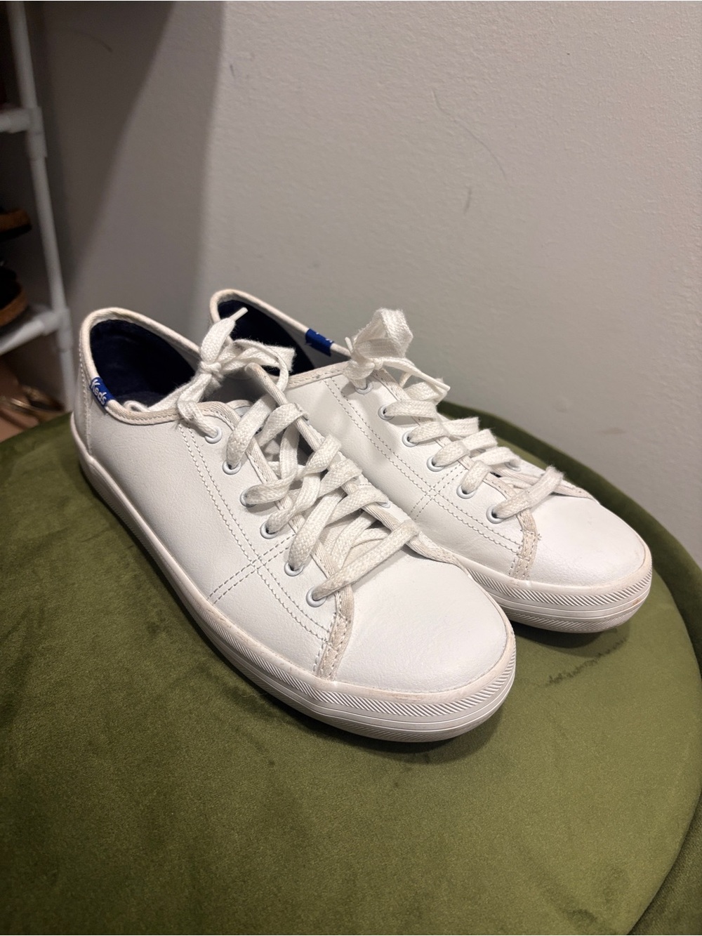 White Low-Top Leather Sneakers